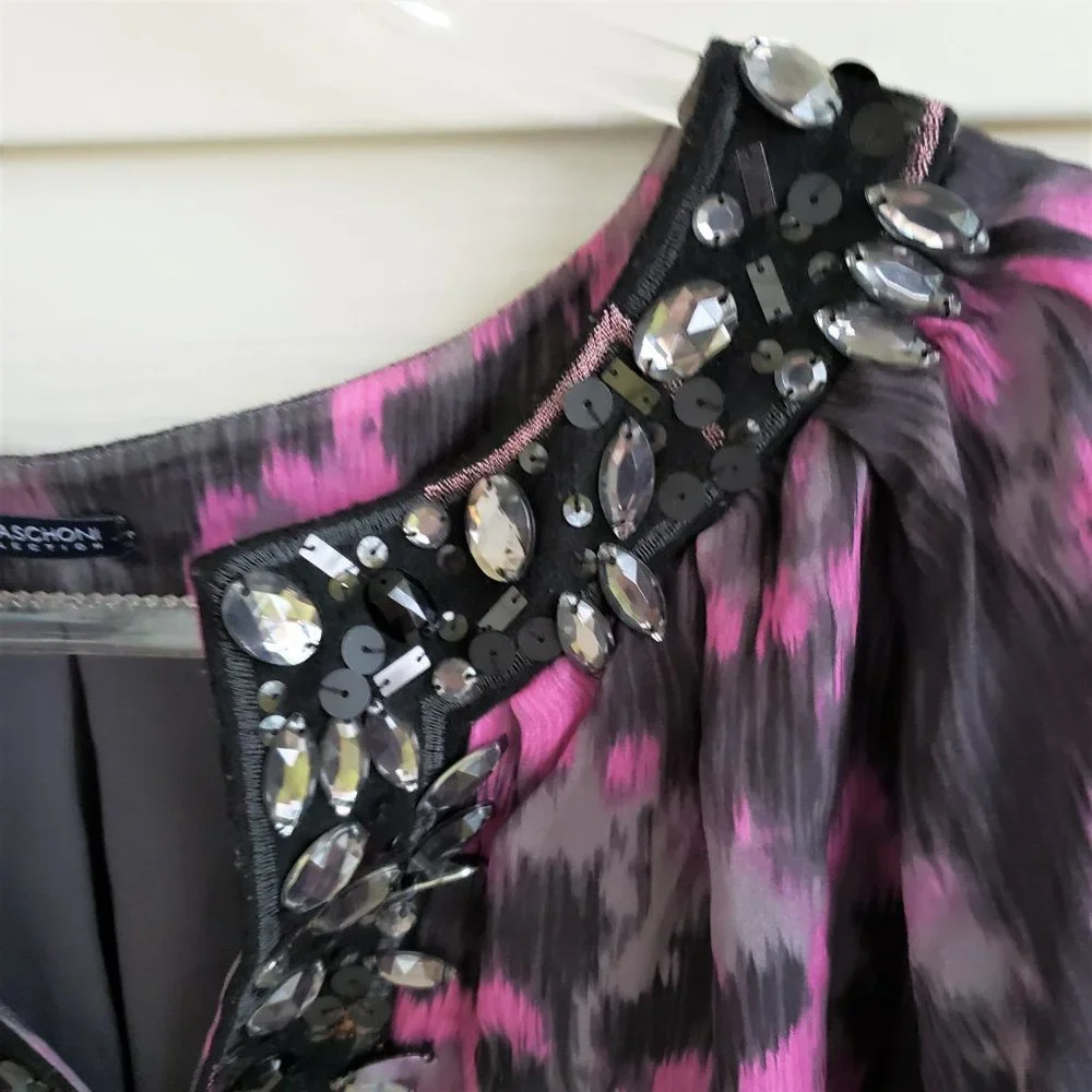 Magaschoni collection Bead embellished V neck Shirt - Picture 3 of 6